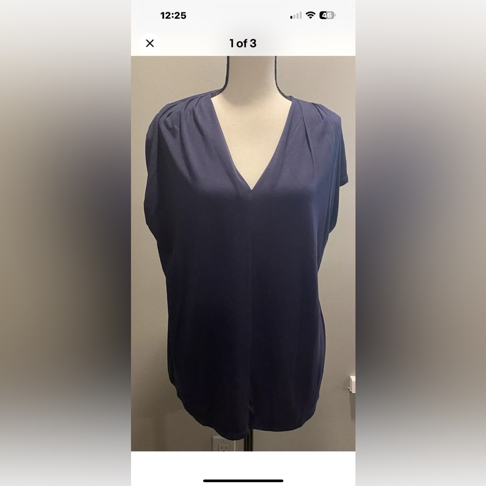NEW W/TAGS Navy Blue Short Sleeve Top